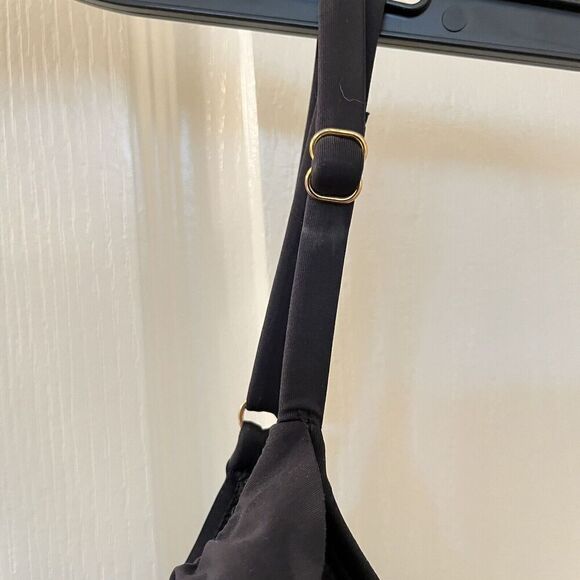 Lauren Ralph Lauren Black Ruffle One-Piece Swimsuit Beach Club Solids Size 14 - Picture 6 of 13